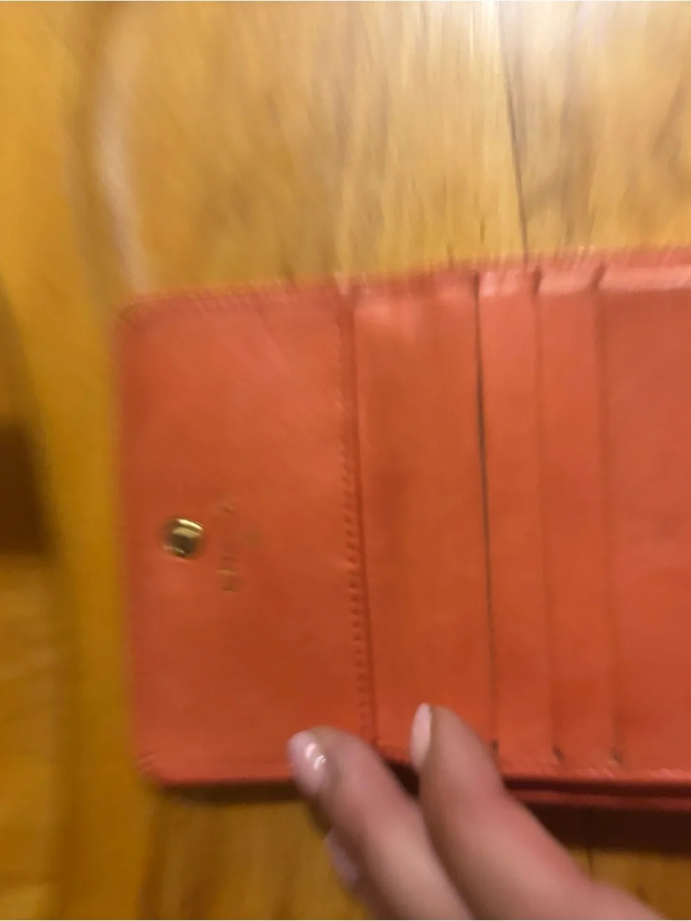 CHANEL Coral Textured Leather CC Compact Wallet